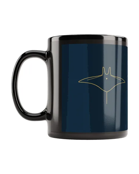 Manta Mug Night, mug noir avec raie manta