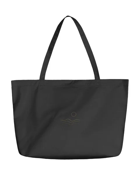 Manta Tote, tote bag noir avec vague dorée
